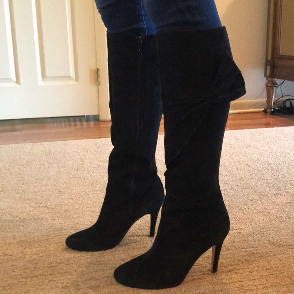 Delman Black Suede Boots